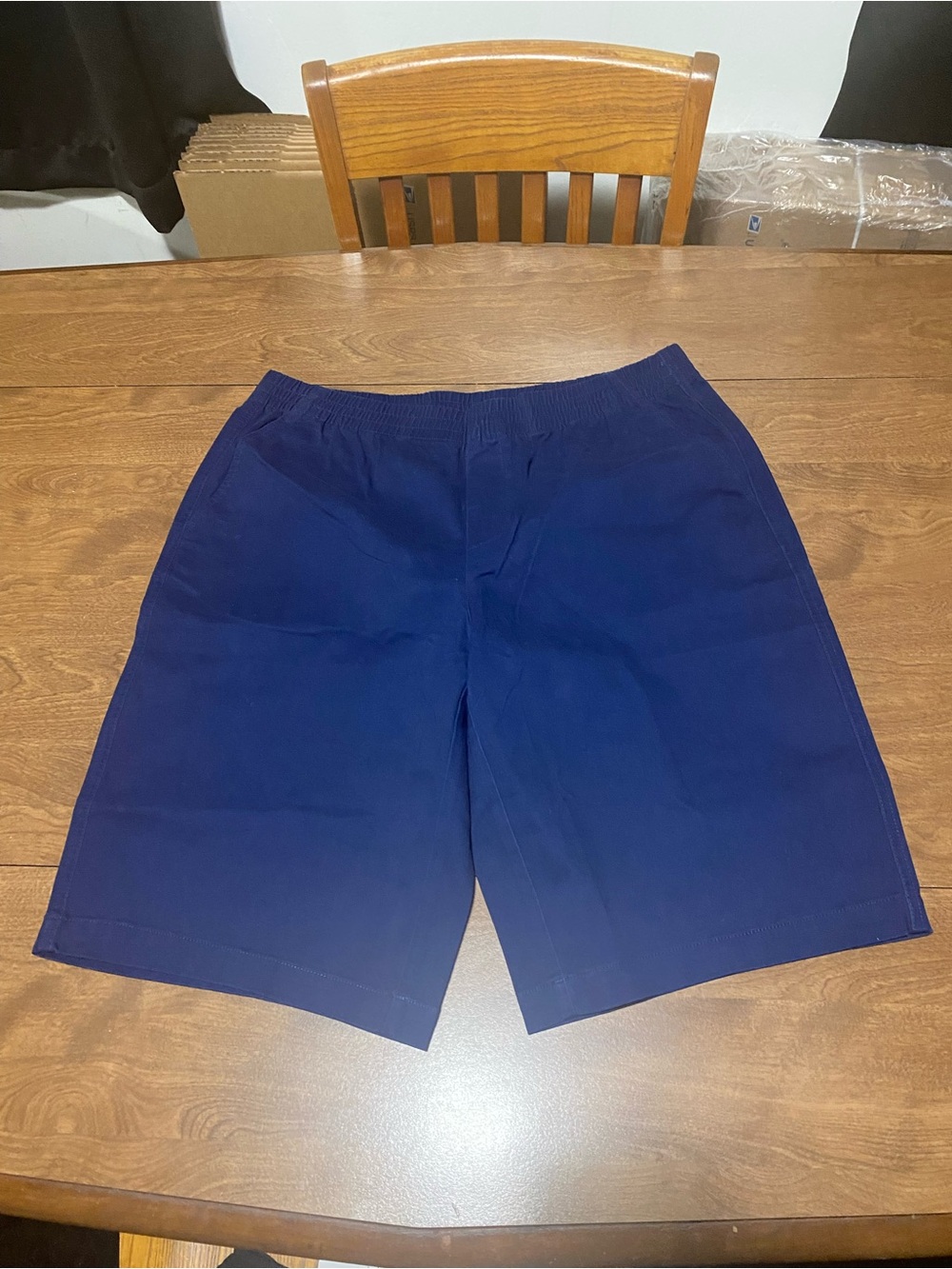 Lands' End Men's Cargo Shorts Navy Blue 16 Mid rise 34 W